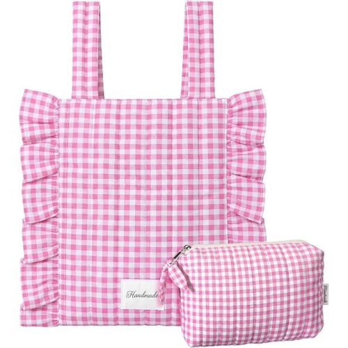 JQWSVE Plaid Stroller Bag with Detachable Handle Drawstring Pocket Includes Mini Pouch Universal for Strollers