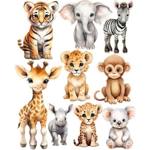 Large Safari Cutouts (12inch, 9PCS): Jungle/Zoo Animal, for Birthday/Baby Shower Party
