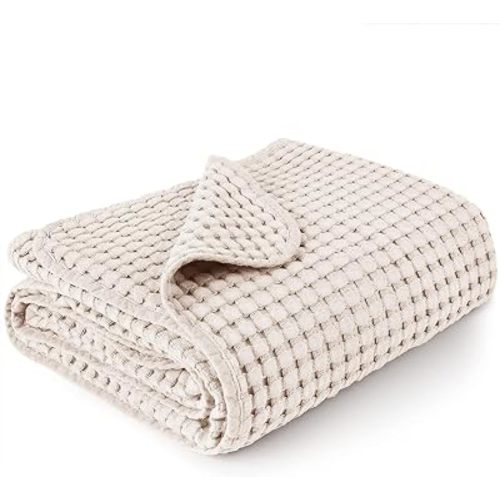 Konssy Waffle Baby Blanket for Boys & Girls, Soft Newborn Swaddle Blanket