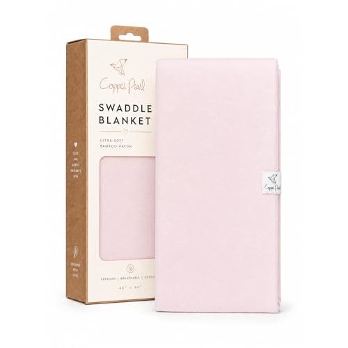 Copper Pearl Swaddle Blankets for Newborns | Soft Stretchy Receiving Blankets for Boys and Girls | Large 46 x 46 Inch Baby Blankets | Lightweight and Breathable Swaddles | Blossom