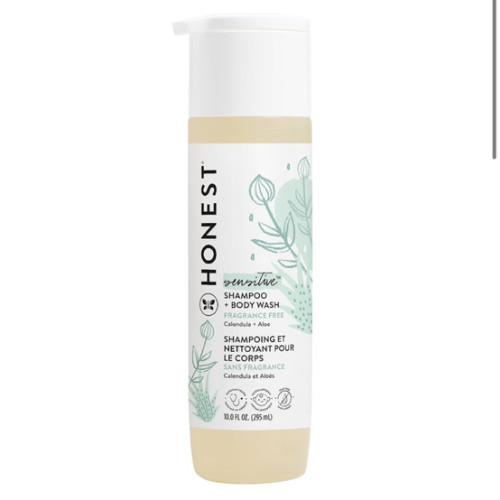 The Honest Company 2-in-1 Cleansing Shampoo + Body Wash for Sensitive Skin | Gentle for Baby | Naturally Derived, Tear-free, Hypoallergenic | Fragrance Free, 10 fl oz