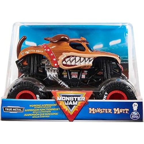 Monster Jam, Official Monster Mutt Monster Truck, Die-Cast Vehicle, 1:24 Scale
