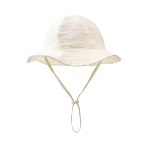 YOUYEDIAN Muslin Baby Sun Hat Sun Protection Baby Bucket Hat Summer Beach Hats with Wide Brim for Boys & Girls (Beige)