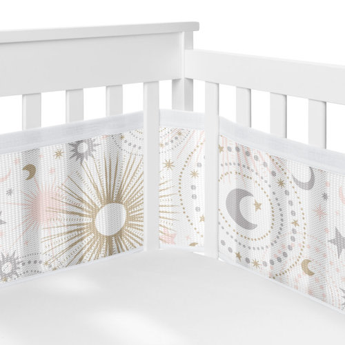 Sweet Jojo Designs Celestial Pink and Gold Sweet Jojo Designs + BreathableBaby Mesh Crib Liner | Wayfair