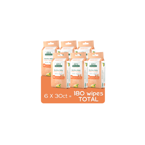 Aleva Naturals Bamboo Baby Pacifier & Toy Wipes Economy Pack