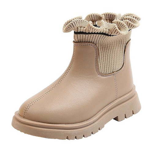 MEZZALL Girls Boots Toddlers Cozy Stylish Warm Knit Ankle Booties For Autumn Winter Versatile And Easy To Wear For Little Girls Shoes Soft Prewalker