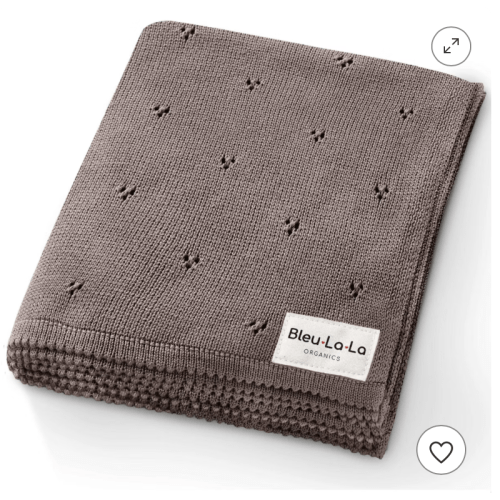 Organic Pointelle Luxury Knit Swaddle Blanket - Milk Chocolate