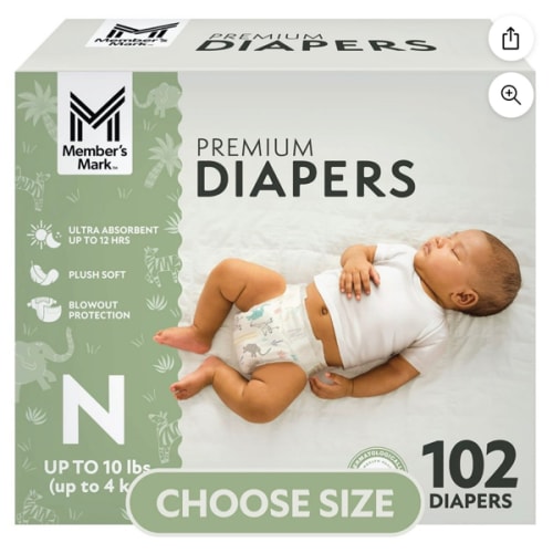 Member's Mark Premium Baby Diapers, Sizes Newborn - 8 - Samsclub.com