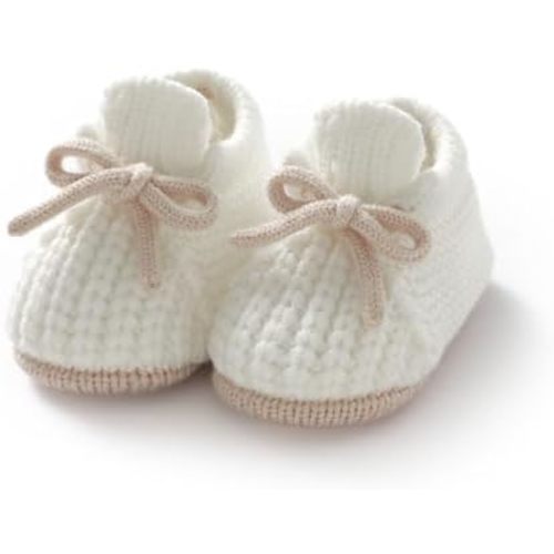 LAWKUL Baby Booties Knit Newborn Shoes Cozy First Walkers Infant Toddler Boots for Boy Girls 0-3 Months