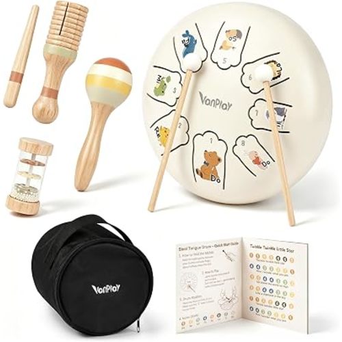 Vanplay Kids Steel Tongue Drum Set Toys for 2 3 4 Year Old Boys Girls Gifts