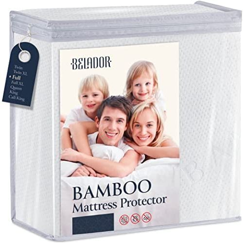 100% Waterproof Mattress Protector Full - Luxury Comfort Bamboo Mattress Protector - Super Protective Leak-Proof Barrier - Hypoallergenic & Breathable Mattress Cover - Soft, Crinkle Free & Noiseless