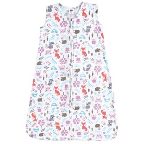 Hudson Baby Infant Girls Cotton Sleeveless Wearable Sleeping Bag, Sack, Blanket, Woodland Fox, 0-6 Months