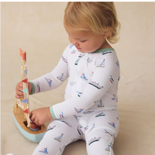 LAKE | Baby | Pima Cotton Pajamas | Hydrangea Baby Sleeper