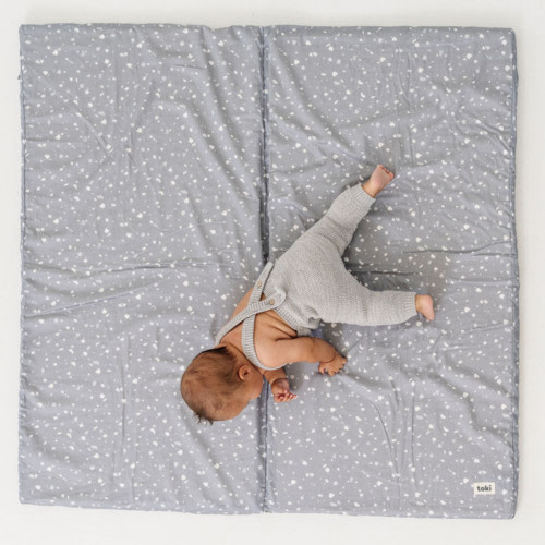 Toki Kids Standard Organic Cotton Play Mat - Terrazzo Slate