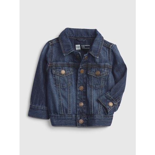 Baby 100% Organic Cotton Denim Jacket in dark wash