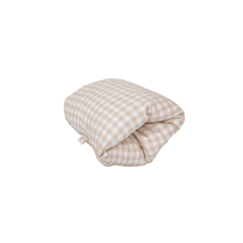 Beige Gingham Travel Cradle Arm Pillow