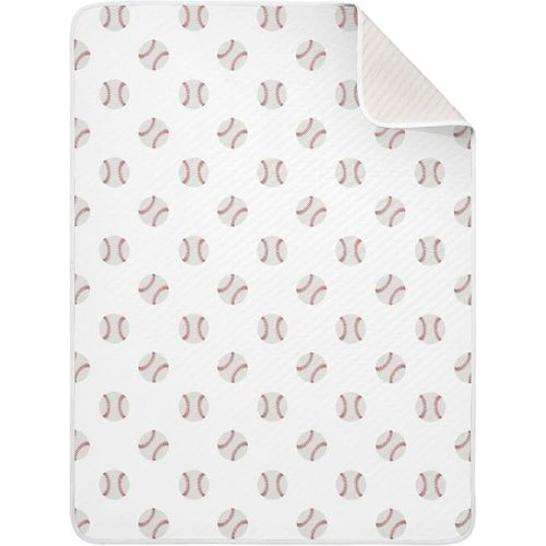 Baby Blanket for Boys Girls Red and White Baseball Sports Nursery Swaddling Wrap Watercolor Vintage Sport Soft Unisex Toddler Newborn Blanket Receiving Blankets Stroller Crib, 30x40 Inch