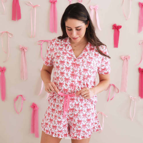 Women's Two Piece Short Lounge Set | Bow Besties