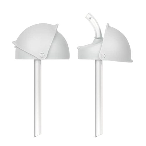 Boon Nursh Silicone Straw Sippy Cup Lid - Conversion Top for Bottles - Toddler Cup Top - Changes Baby Bottles into Cups - 2 Count