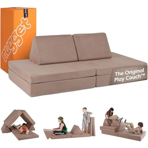 Nugget - The Original Play Couch for Kids - Modular Foam Children's Sofa for Playroom, Imagination, & Creative Open Ended Play - Washable & Convertible Playroom Furniture, Cottontail