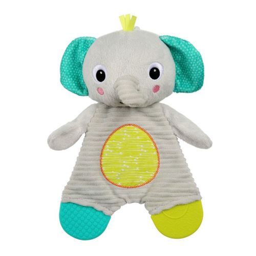 Bright Starts Snuggle & Teethe Plush Teether - Elephant: Fabric, BPA-Free, Multiple Textures