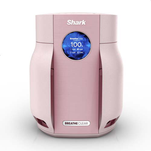 Shark BreatheClear Compact Pro with NeverChange 300 Sq Ft Intelligent Air Purifier, HEPA-Exceeding Filter, Zero Filter Changes For Up To 6 Years, HP062PK Blush