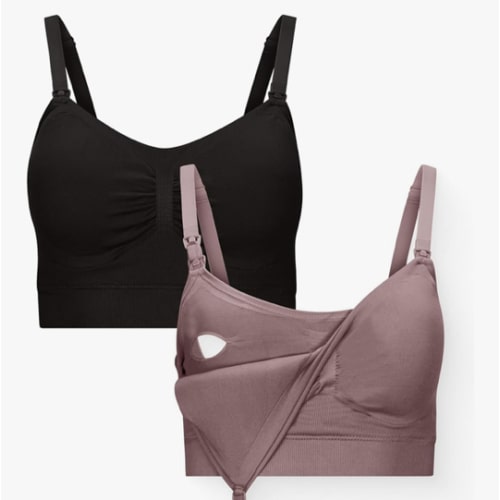 Kindred Bravely Essentials Pumping and Nursing Bras, Hands Free, Nursing Bras for Breastfeeding, 2 Pack