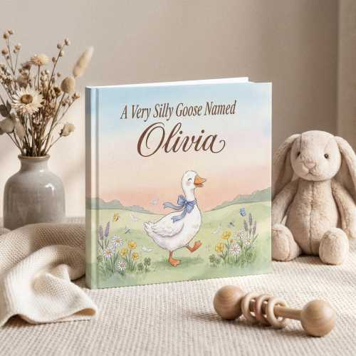 Personalized Silly Goose Book for Baby, Custom Name Children's Storybook, 1st Birthday Keepsake Gift, Baby Shower Present