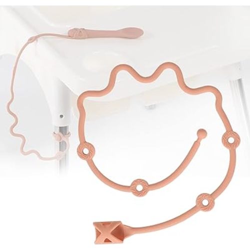 Baby Spoons Self Feeding 6 Month,SMAutoLife Toddler Utensils Holder Strap Food Grade Silicone Keep Fork and Spoon Off The Floor Great for Kids,Hook On High Chair(Orange)