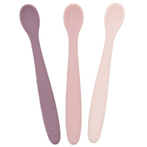 WeeSprout Silicone Baby Spoons, Soft-Tip Feeding Utensils for Teething, Set of 3