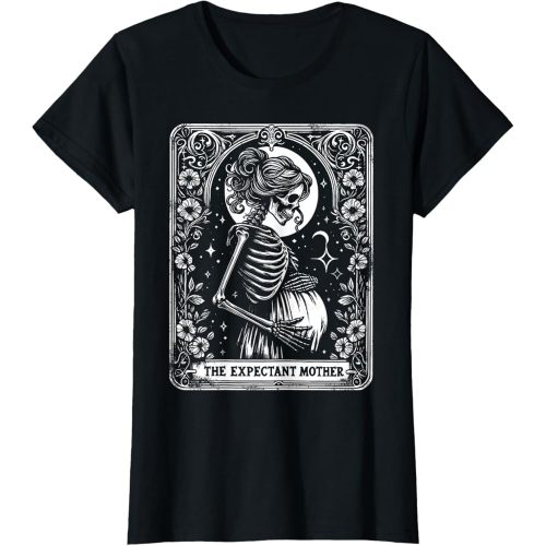 Skeleton Expectant Mother Tarot Card Pregnancy Announcement T-Shirt