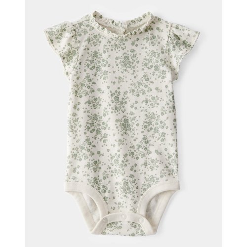 Baby Ribbed Floral Short-Sleeve Bodysuit - OshKosh | Carter's