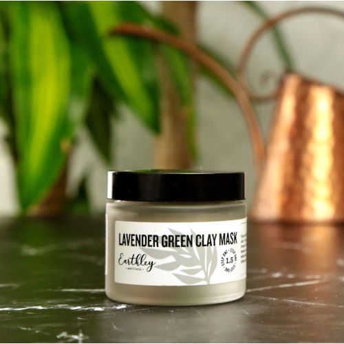 Lavender Green Clay Mask - Draws out impurities and leaves your skin glowing while soothing inflammation and irritation | Natural Wellness | Earthley | Earthley Wellness