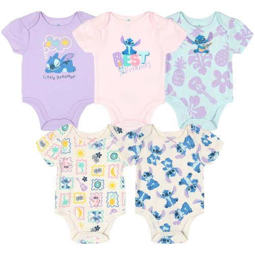 Disney Lilo & Stitch Angel 5 Pack Bodysuits Newborn to Infant