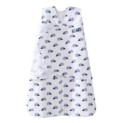 HALO SleepSack Swaddle, 100% Cotton, Navy Hedgehog, Infant Boys, 4-6 Months