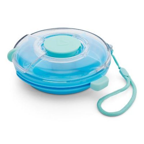 Munchkin Snack Wheel Compartment Toddler Snack Container with Slot for Dips - Blue