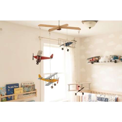 Wooden Airplanes Hanging Decor, Plane Set for Kids Room, Aviation Wall Hanging, Pilot Theme Room Decor