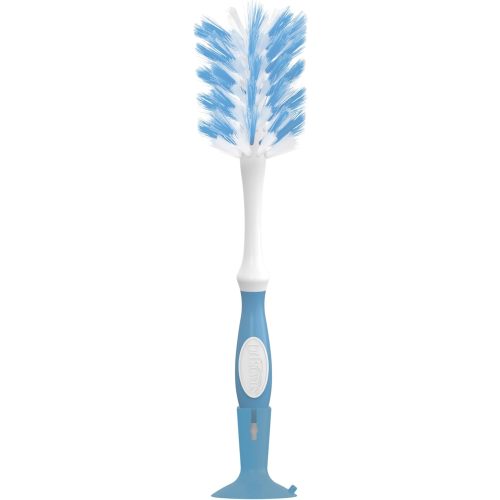 Dr. Brown's Deluxe Bottle Brush for Cleaning Baby Bottles, Nipples, and Sippy Cups with Suction Cup Stand and Vent Brush, BPA-Free, Blue, 1-Pack (Packaging and Color May Vary)