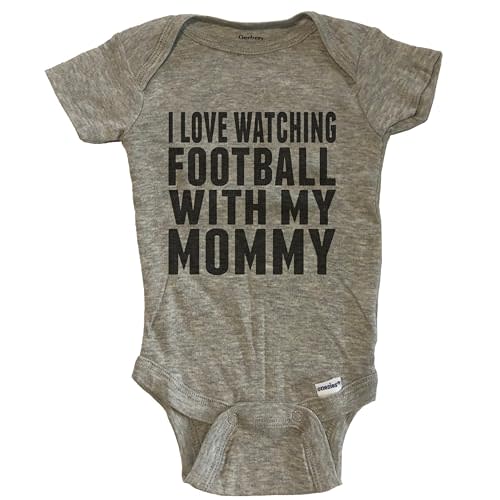 I Love Watching Football with My Mommy Baby Bodysuit (100% Cotton)