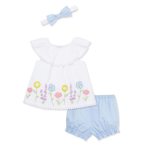 Little Me Clothes for Baby Girls' Woven Sunsuit and Headband Set, 3-12 Months