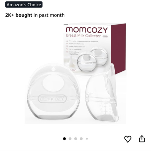 Momcozy Breast Milk Collector, Milk Collectors for Breastfeeding, Reusable Breast Milk Shells, Silicone Catcher with More Fit & Soft (3oz/90ml, 2 Counts)