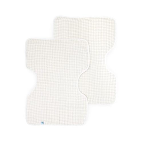 Little Unicorn Ultra-Absorbent Premium Burp Cloth 2 Pack | Soft on Baby's Skin | Larger Size | Ergonomic Design | Set of 2 (Tan Gingham)