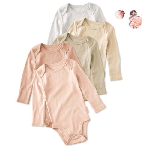 BLAKE 5-Pack Long Sleeve Bodysuits Pink Sunrise