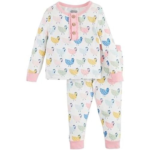 Mud Pie Baby Girls' Mud Pie Children's Chicken Print Pjs