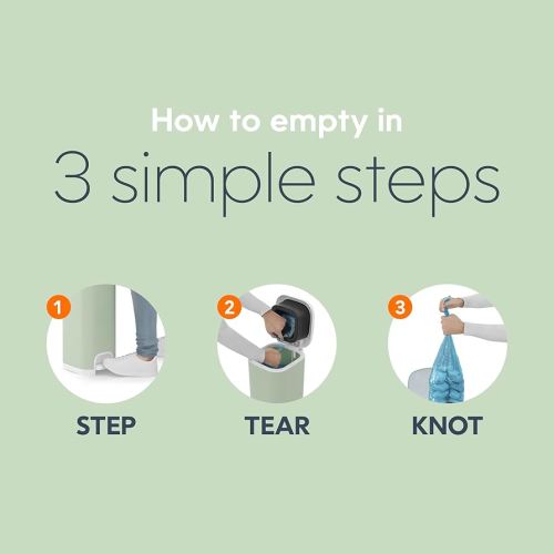 Diaper Genie Select Pail (Green) is Made of Durable Stainless Steel and Includes 1 Starter Square Refill That can Hold up to 165 Newborn-Sized Diapers.