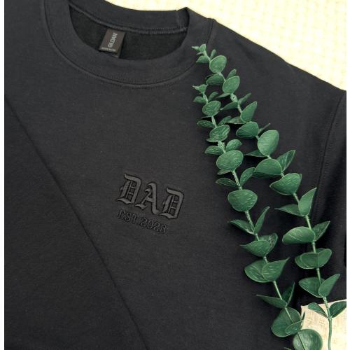 Custom Embroidered Dad Sweatshirt | New Dad, Husband Gift (Est. Date)