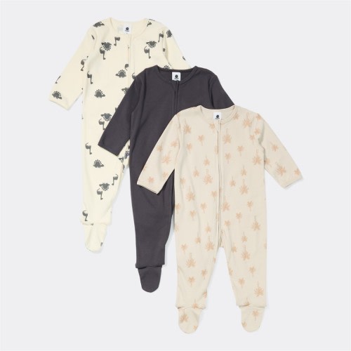 Dymples Baby Organic Cotton Coverall 3 Pack - Black & Cream