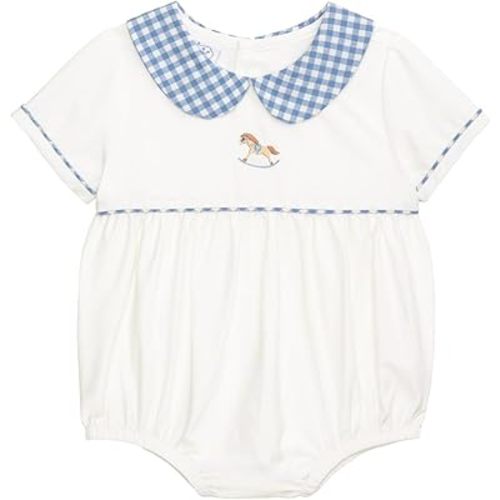 Mud Pie Baby Boy Rocking Horse Gingham Bubble