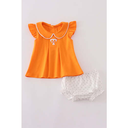 Orange Tennessee go vols embroidery bloomer set – Picked By Rhea