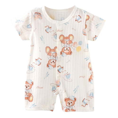 Ccpelsie Baby Boy Girl Clothes Checkered Plaid Romper Jumpsuit Short Sleeve One-Piece Bodysuit Summer Outfit(Brown,6-12 Months)